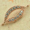 Copper Zircon Connector, Fashion jewelry findings, A Grade Mouth 10x24mm, Sold by PC
