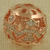 Copper Zircon Beads, Fashion jewelry findings, A Grade Rount 18mm, Sold by PC
