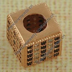 Copper Zircon Beads, Fashion jewelry findings, A Grade Cube 7x7mm, Sold by PC