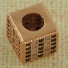 Copper Zircon Beads, Fashion jewelry findings, A Grade Cube 7x7mm, Sold by PC
