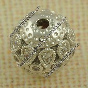 Copper Zircon Beads, Fashion jewelry findings, A Grade Round 9mm, Sold by PC