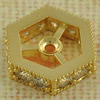 Copper Zircon Beads, Fashion jewelry findings, A Grade Hexagon 10mm, Sold by PC
