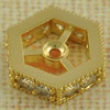 Copper Zircon Beads, Fashion jewelry findings, A Grade Hexagon 10mm, Sold by PC