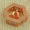 Copper Zircon Beads, Fashion jewelry findings, A Grade Hexagon 8mm, Sold by PC
