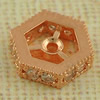 Copper Zircon Beads, Fashion jewelry findings, A Grade Hexagon 8mm, Sold by PC