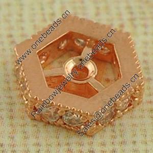 Copper Zircon Beads, Fashion jewelry findings, A Grade Hexagon 8mm, Sold by PC