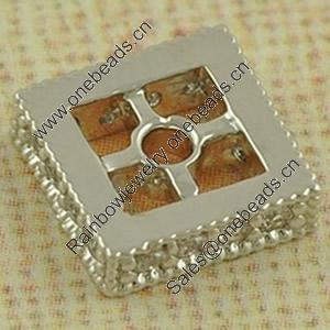 Copper Zircon Beads, Fashion jewelry findings, A Grade Square 6mm, Sold by PC