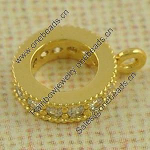 Copper Zircon Beads, Fashion jewelry findings, A Grade Donut 8mm, Sold by PC