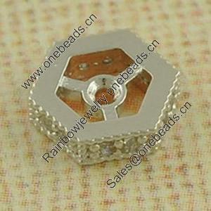Copper Zircon Beads, Fashion jewelry findings, A Grade Hexagon 6mm, Sold by PC