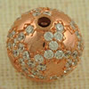 Copper Zircon Beads, Fashion jewelry findings, A Grade Round 12mm, Sold by PC