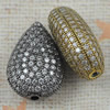 Copper Zircon Beads, Fashion jewelry findings, A Grade Teardrop 13x14mm, Sold by PC
