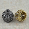 Copper Zircon Bead Caps, Fashion jewelry findings, A Grade 9mm, Sold by PC
