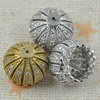 Copper Zircon Bead Caps, Fashion jewelry findings, A Grade 11mm, Sold by PC
