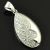 Copper Zircon Pendant, Fashion jewelry findings, A Grade Teardrop about 16mm, Sold by PC
