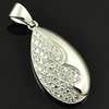 Copper Zircon Pendant, Fashion jewelry findings, A Grade Teardrop about 16mm, Sold by PC