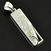 Copper Zircon Pendant, Fashion jewelry findings, A Grade Rectangle about 16mm, Sold by PC
