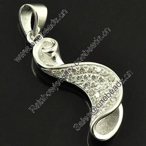 Copper Zircon Pendant, Fashion jewelry findings, A Grade about 16mm, Sold by PC