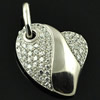 Copper Zircon Pendant, Fashion jewelry findings, A Grade Heart 16mm, Sold by PC
