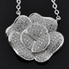 Copper Zircon Pendant, Fashion jewelry findings, A Grade Flower 20x23mm, Sold by PC
