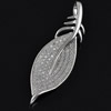 Copper Zircon Pendant, Fashion jewelry findings, A Grade Leaf about 40mm, Sold by PC
