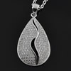 Copper Zircon Pendant, Fashion jewelry findings, A Grade Teardrop 15x27mm, Sold by PC