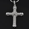 Copper Zircon Pendant, Fashion jewelry findings, A Grade Cross 29x40mm, Sold by PC
