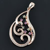 Copper Zircon Pendant, Fashion jewelry findings, A Grade TearDrop 20x32mm, Sold by PC
