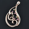 Copper Zircon Pendant, Fashion jewelry findings, A Grade TearDrop 20x32mm, Sold by PC