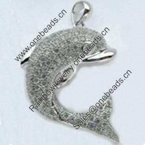 Copper Zircon Pendant, Fashion jewelry findings, A Grade Animal about 20mm, Sold by PC