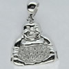 Copper Zircon Pendant, Fashion jewelry findings, A Grade Buddha about 20mm, Sold by PC
