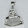 Copper Zircon Pendant, Fashion jewelry findings, A Grade Buddha about 20mm, Sold by PC