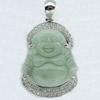 Copper Zircon Pendant, Fashion jewelry findings, A Grade Buddha about 20mm, Sold by PC