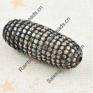 Copper Zircon Beads, Fashion jewelry findings, A Grade Drum 15mm, Sold by PC