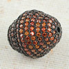 Copper Zircon Beads, Fashion jewelry findings, A Grade Drum 10mm, Sold by PC
