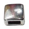 Slider, Zinc Alloy Bracelet Findinds, Lead-free, 10x10mm, Hole size:6x3mm, Sold by Bag 
