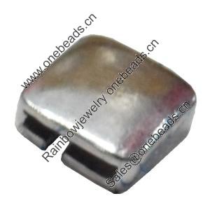 Slider, Zinc Alloy Bracelet Findinds, Lead-free, 14x14mm, Hole size:10x2.5mm, Sold by Bag 