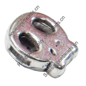 Slider, Zinc Alloy Bracelet Findinds, Lead-free, 15x12mm, Hole size:5.5x2mm, Sold by KG