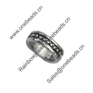 Slider, Zinc Alloy Bracelet Findinds, Lead-free, 11x6mm, Hole size:11x4mm, Sold by KG