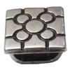 Slider, Zinc Alloy Bracelet Findinds, Lead-free, 15x15mm, Hole size:11x7mm, Sold by KG
