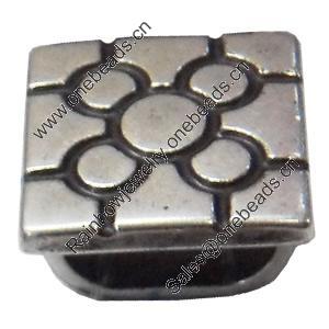 Slider, Zinc Alloy Bracelet Findinds, Lead-free, 15x15mm, Hole size:11x7mm, Sold by KG