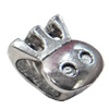 Slider, Zinc Alloy Bracelet Findinds, Lead-free, 18x17mm, Hole size:11.5x7mm, Sold by KG 