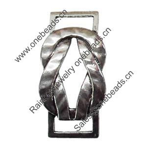 Slider, Zinc Alloy Bracelet Findinds, Lead-free, 43x22mm, Hole size:13mm, Sold by KG