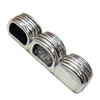 Slider, Zinc Alloy Bracelet Findinds, Lead-free, 48x9mm, Hole size:12x8.5mm, Sold by KG 
