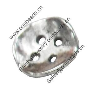 Button，Fashion Zinc Alloy Jewelry Findings. Lead-free. 14x14mm. Hole:1.5mm. Sold by Bag