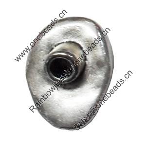 Zinc Alloy Cord End Caps. Fashion Jewelry findings. 23x16mm, Hole size:5mm, Sold by Bag