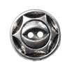 Button，Fashion Zinc Alloy Jewelry Findings. Lead-free. 16x16mm. Hole:2mm. Sold by Bag
