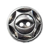 Button，Fashion Zinc Alloy Jewelry Findings. Lead-free. 16x16mm. Hole:2mm. Sold by Bag