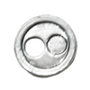 Button，Fashion Zinc Alloy Jewelry Findings. Lead-free. 18x18mm. Hole:6mm. Sold by Bag
