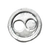 Button，Fashion Zinc Alloy Jewelry Findings. Lead-free. 18x18mm. Hole:6mm. Sold by Bag