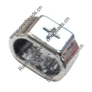 Slider, Zinc Alloy Bracelet Findinds, Lead-free, 15x8mm, Hole size:11.5x6.5mm, Sold by KG